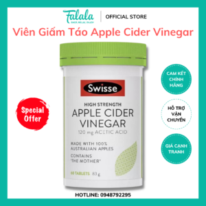 Viên Giấm Táo Swisse Apple Cider Vinegar Hộp 60 Viên Giảm Cân Đẹp Da